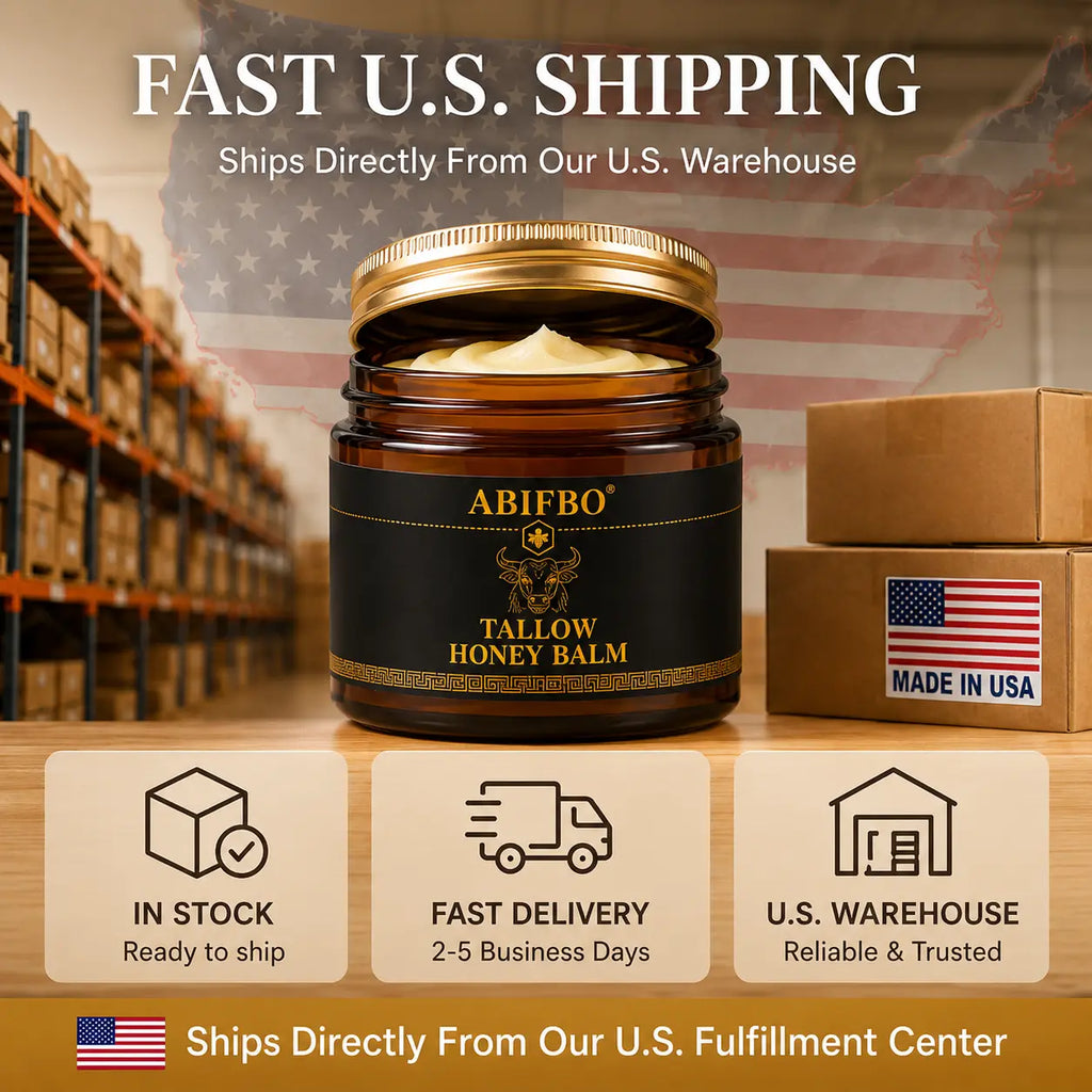 Grass-Fed Beef Tallow Balm with Raw Honey, Deep Moisturizer for Dry Sensitive Skin, Nourishing Face & Body Balm, Natural Clean Skincare for Soft Smooth Skin