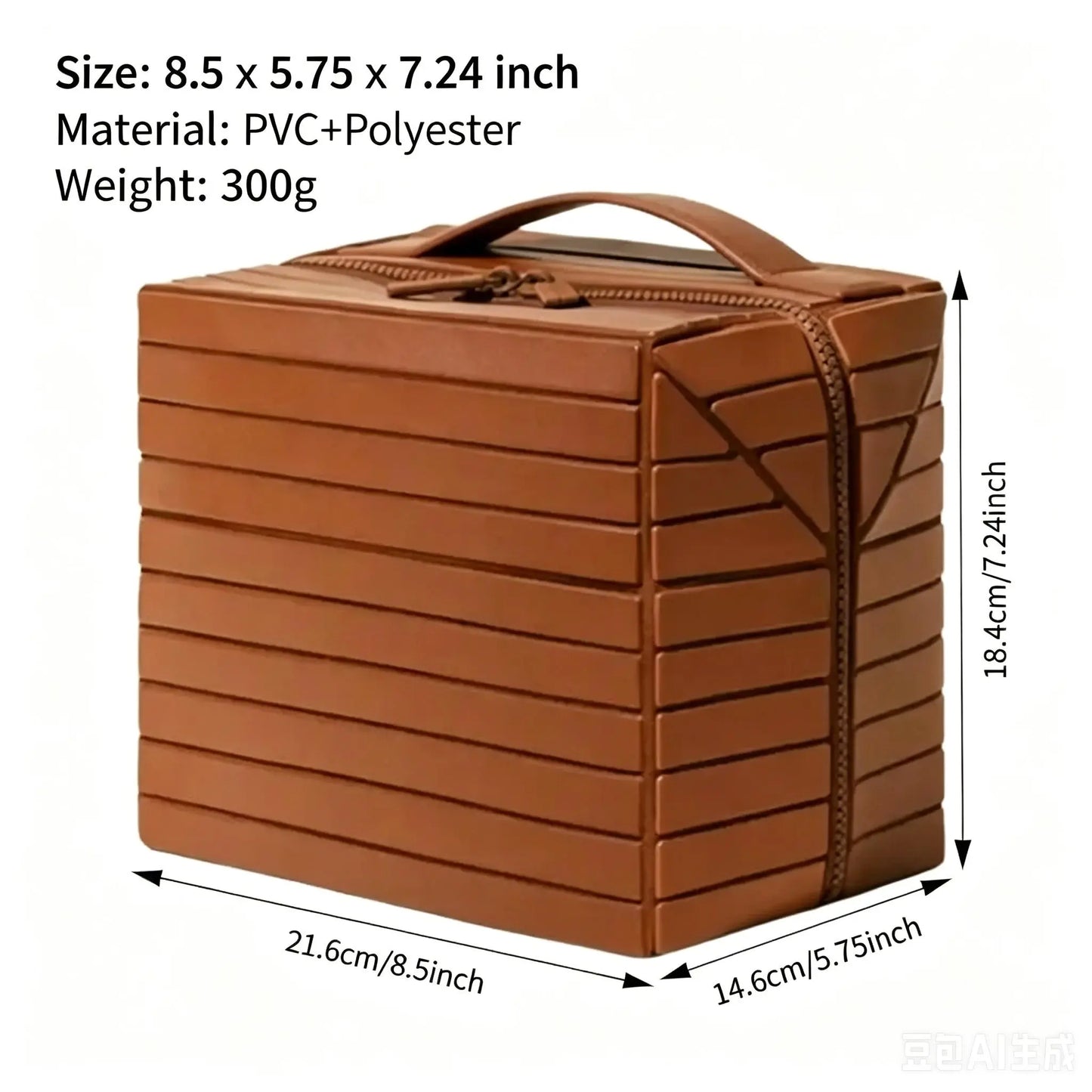 WUBYHIT Travel Makeup Bag, Large Capacity Fold down Cosmetic Bag for Women, Waterproof PVC Leather, Pull Open Toiletry Bag with Compartments, for Skincare, Brushes & Travel Essentials