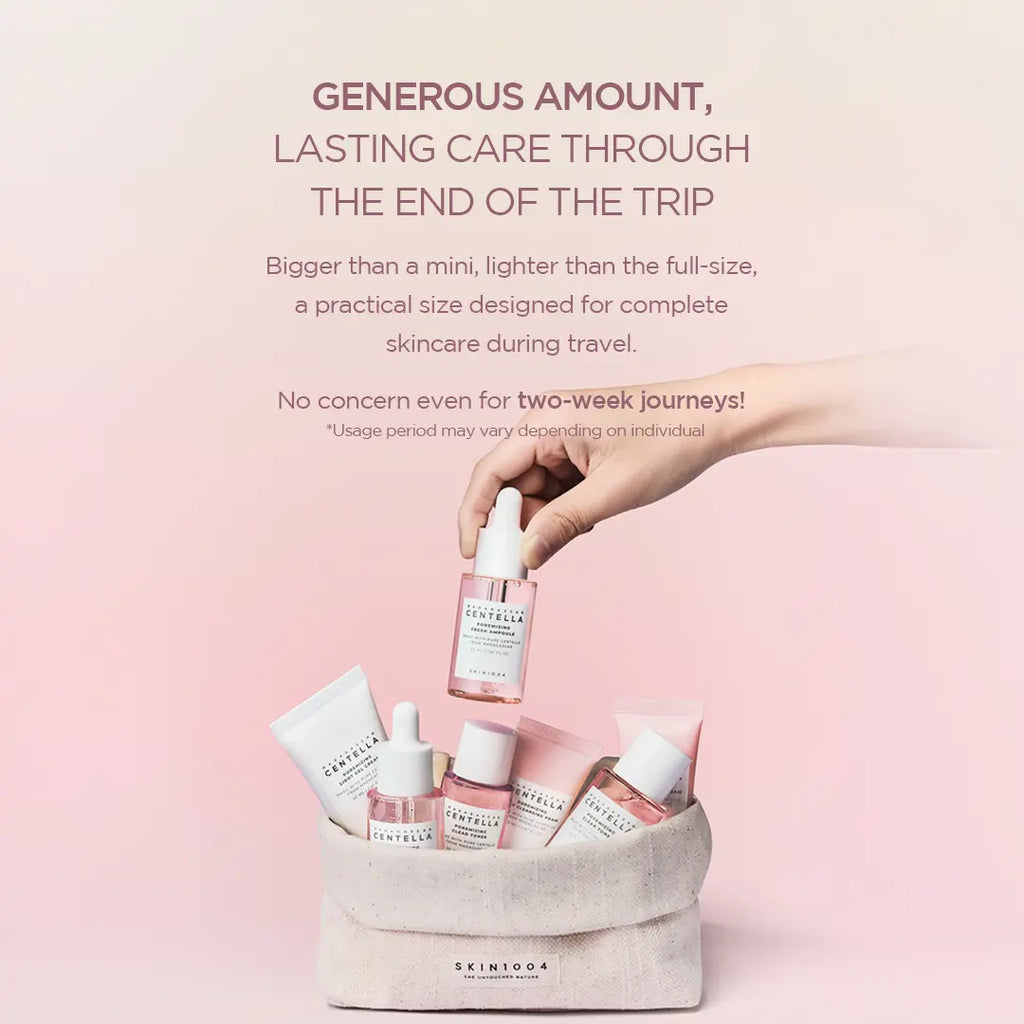 [SKIN1004 Official Shop] Madagascar Centella Poremizing Travel Kit - Pore Care 4-Step Kit, Cleansing Foam, Clear Toner, Fresh Ampoule, Light Gel Cream