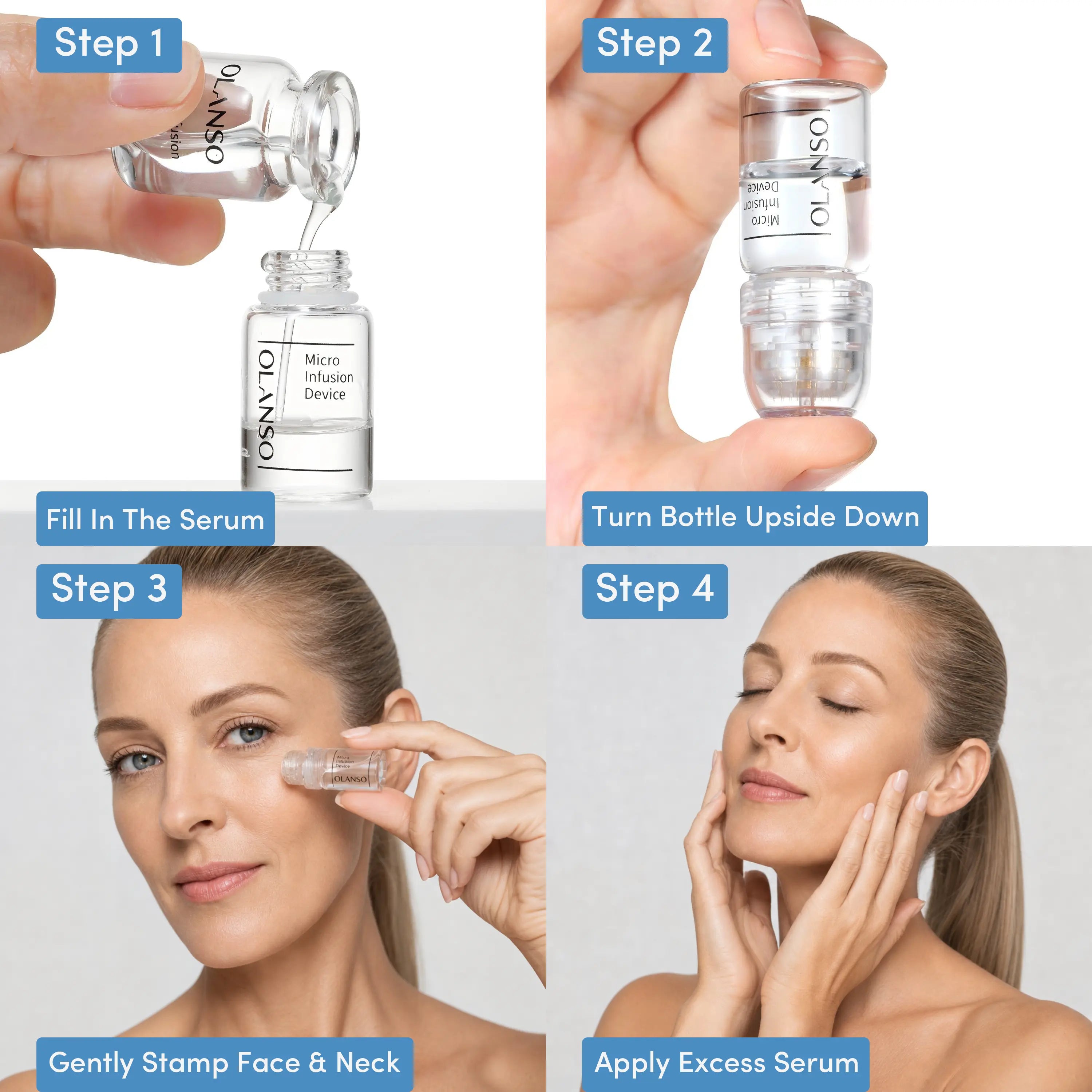 Olanso Facial Infusion Kit - 30 Ml Dropper Bottle Skin Care Kit with Radiant Serum & Peptides, Multi-Pack for Glow up & Aesthetic Glow, 1-Month Supply for All Skin Types, Dropper Bottle Skin Care Kits