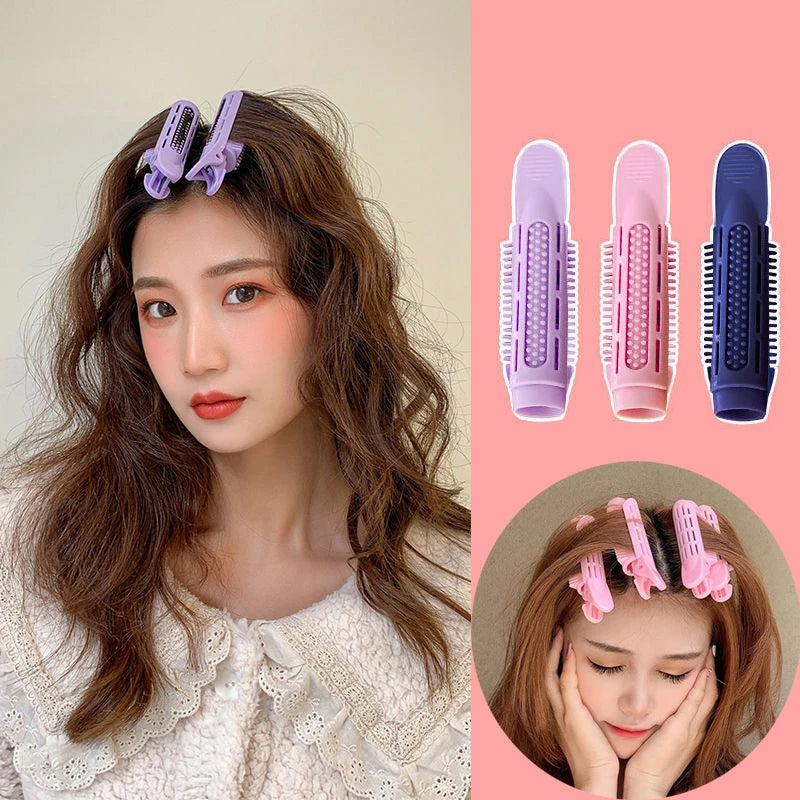 2Pcs Fluffy Curling Hairpin Rollers Hair Roots Hair Clip Women Volumizing Curling Fixed Plastic Hair Curler Twist Styling Tools