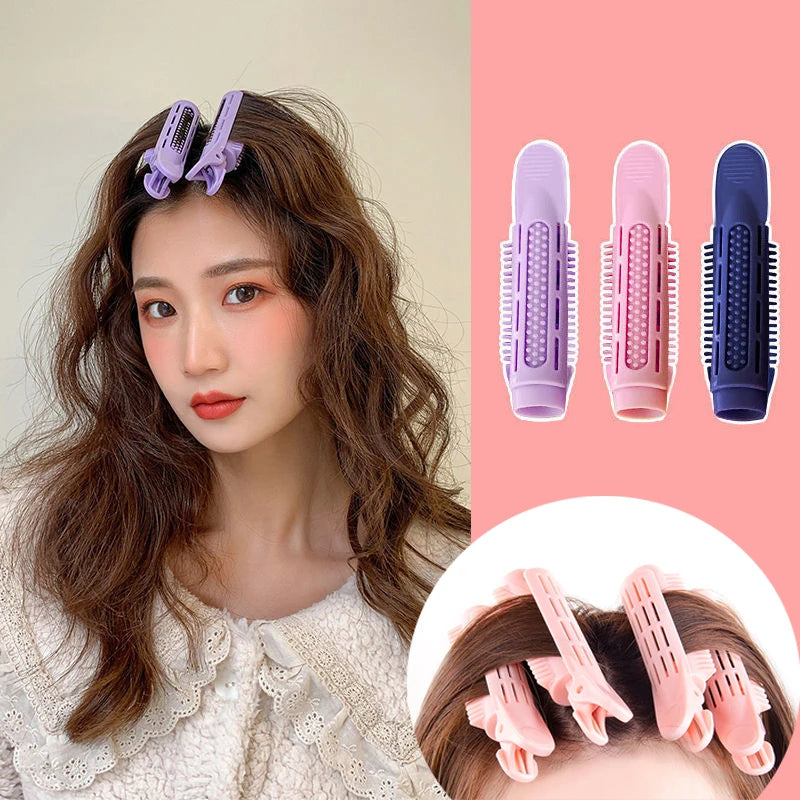 2Pcs Fluffy Curling Hairpin Rollers Hair Roots Hair Clip Women Volumizing Curling Fixed Plastic Hair Curler Twist Styling Tools