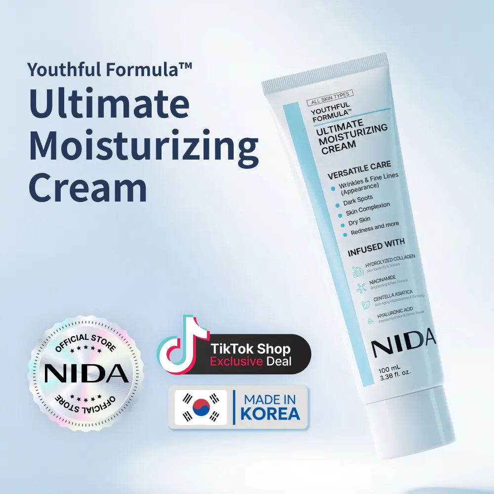 NIDA Youthful Formula Ultimate Moisturizing Cream (100Ml) / Collagen, Niacinamide, Centella Asiatica, Hyaluronic Acid / Wrinkles, Dark Spots, Skincare Hydrating Daily Moisturizer Moisture Hydrate