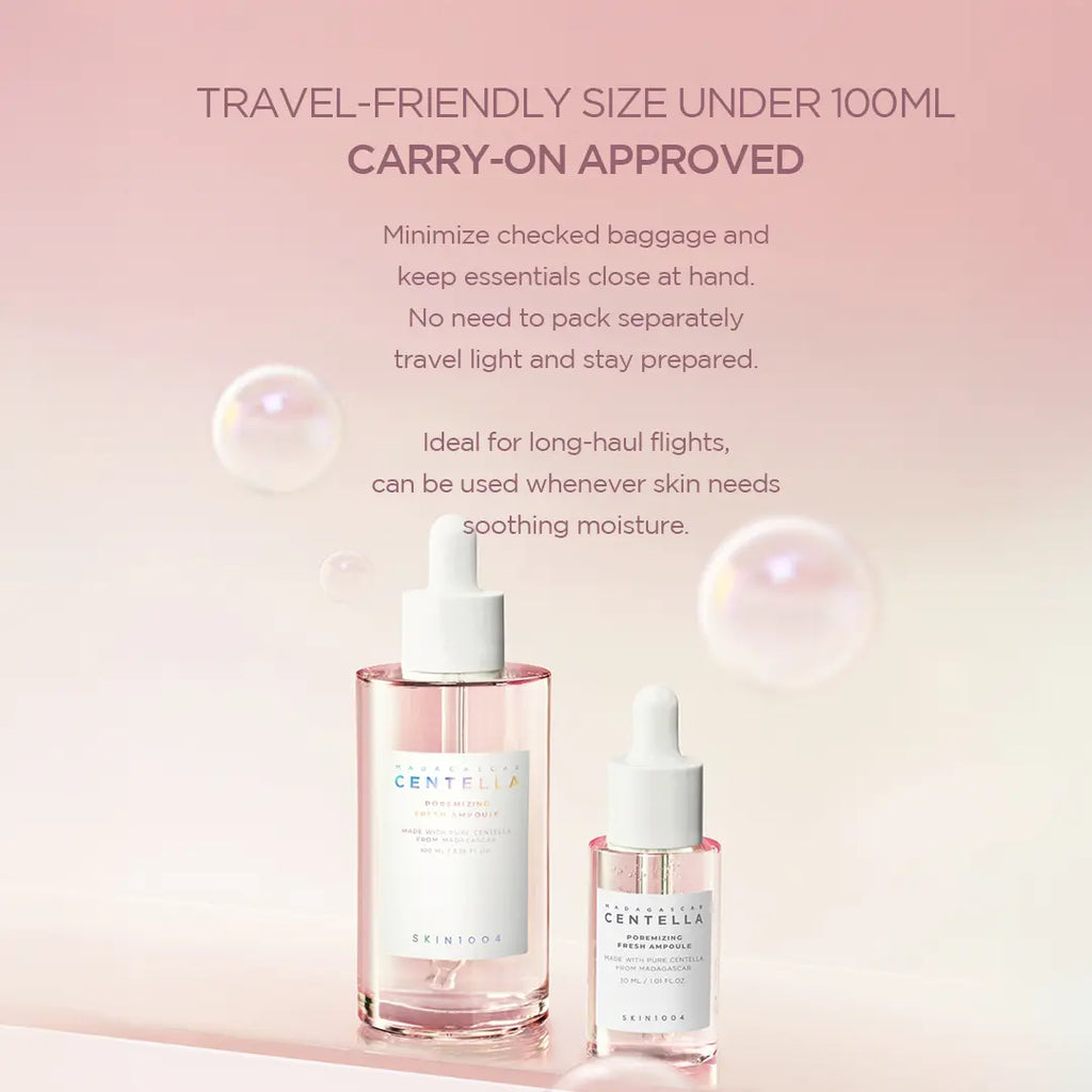 [SKIN1004 Official Shop] Madagascar Centella Poremizing Travel Kit - Pore Care 4-Step Kit, Cleansing Foam, Clear Toner, Fresh Ampoule, Light Gel Cream