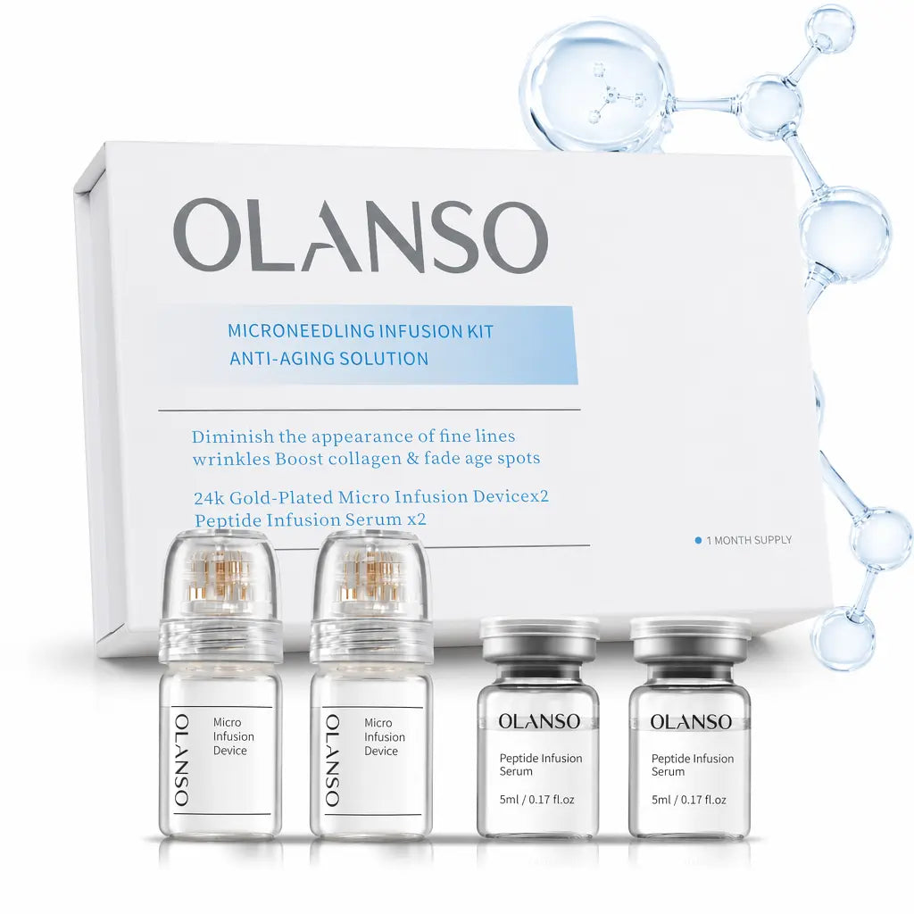 Olanso Facial Infusion Kit - 30 Ml Dropper Bottle Skin Care Kit with Radiant Serum & Peptides, Multi-Pack for Glow up & Aesthetic Glow, 1-Month Supply for All Skin Types, Dropper Bottle Skin Care Kits